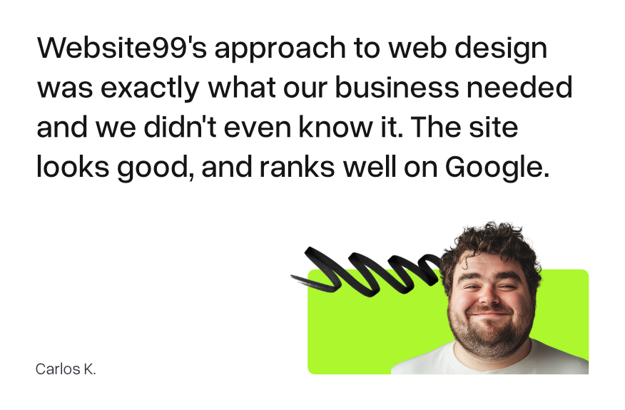 Testimonial from a web design client, Carlos Kudlow